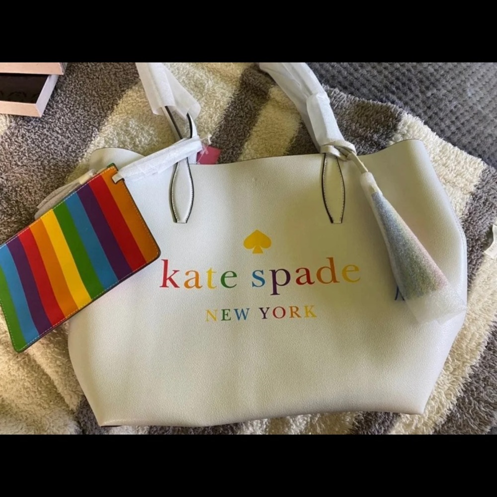 Kate Spade Arch Rainbow Large reversible tote